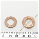 10 PZ - PERLE OCRA CIAMBELLA 20 MM - PERLINE CONCHIGLIA DONUT COLORATE