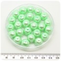 50 PZ - PERLE 12 MM VERDE MELA - PERLINE TONDE VETRO CERATE