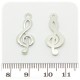 1 PZ - CIONDOLO METALLO CHIAVE DI VIOLINO - PENDENTE CHARM ARGENTO TIBETANO