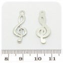 1 PZ - CIONDOLO METALLO CHIAVE DI VIOLINO - PENDENTE CHARM ARGENTO TIBETANO
