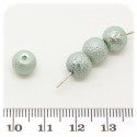 80 PZ - PERLE VETRO RICOPERTE METAL FUSION 8 MM - VERDE CHIARO