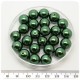 50 PZ - PERLE 12 MM VERDE OLIVA - PERLINE TONDE VETRO CERATE