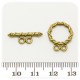10 PZ - CHIUSURA T-BAR BRONZO - MINUTERIA TERMINALE BIJOUX INCASTRO CERCHIO