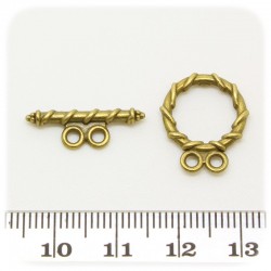 10 PZ - CHIUSURA T-BAR BRONZO - MINUTERIA TERMINALE BIJOUX INCASTRO CERCHIO