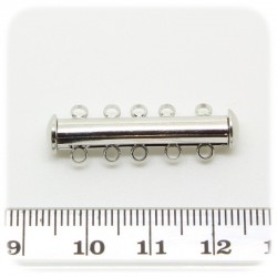 2 PZ - CHIUSURA METALLO CALAMITA - TERMINALE BRACCIALE E COLLANA MULTIFILO MAGNETICA BARRA 30 MM