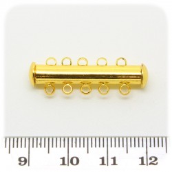 2 PZ - CHIUSURA ORO CALAMITA - TERMINALE BRACCIALE E COLLANA MULTIFILO MAGNETICA BARRA 30 MM