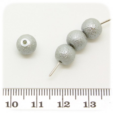 80 PZ - PERLE VETRO RICOPERTE METAL FUSION 8 MM - ARGENTO