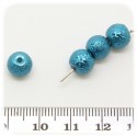 80 PZ - PERLE VETRO RICOPERTE METAL FUSION 8 MM - BLU MARINE