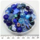 125 G - PERLINE VETRO BLU LAMPWORK MIX 6/40 MM - PERLE INDIANE COLORATE