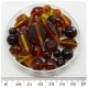 125 G - PERLINE VETRO OCRA LAMPWORK MIX 6/40 MM - PERLE INDIANE COLORATE