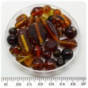 125 G - PERLINE VETRO OCRA LAMPWORK MIX 6/40 MM - PERLE INDIANE COLORATE
