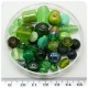 125 G - PERLINE VETRO VERDE LAMPWORK MIX 6/40 MM - PERLE INDIANE COLORATE
