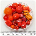 125 G - PERLINE VETRO ROSSO LAMPWORK MIX 6/40 MM - PERLE INDIANE COLORATE