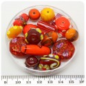 125 G - PERLINE VETRO ROSSO LAMPWORK MIX 10/30 MM - PERLE INDIANE COLORATE