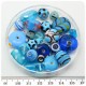 125 G - PERLINE VETRO AZZURRO LAMPWORK MIX 10/30 MM - PERLE INDIANE COLORATE