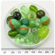 125 G - PERLINE VETRO VERDE LAMPWORK MIX 10/30 MM - PERLE INDIANE COLORATE