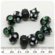 1 SET - FUNNY PEPPER MINT - PERLINE VETRO LAMPWORK MIX RONDELLE - PERLE INDIANE COLORATE