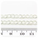 1 MT - CATENA ARGENTO 6X5 MM - CATENELLA METALLO BASE BRACCIALETTO E COLLANA