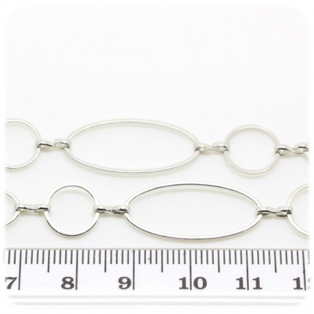 1 MT - CATENA METALLO 10X20 MM - CATENELLA METALLO BASE BRACCIALETTO E COLLANA