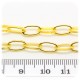 1 MT - CATENA ORO 10X5 MM - CATENELLA METALLO BASE BRACCIALETTO E COLLANA