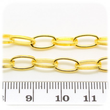 1 MT - CATENA ORO 10X5 MM - CATENELLA METALLO BASE BRACCIALETTO E COLLANA