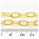 1 MT - CATENA ORO 10X5 MM - CATENELLA METALLO BASE BRACCIALETTO E COLLANA