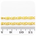 1 MT - CATENA ORO 6X3 MM - CATENELLA METALLO BASE BRACCIALETTO E COLLANA