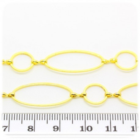 1 MT - CATENA ORO 10X20 MM - CATENELLA METALLO BASE BRACCIALETTO E COLLANA