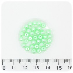 100 PZ - PERLE 4 MM VERDE MELA - PERLINE TONDE VETRO CERATE