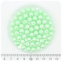 100 PZ - PERLE 8 MM VERDE MELA - PERLINE TONDE VETRO CERATE