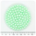 100 PZ - PERLE 6 MM VERDE MELA - PERLINE TONDE VETRO CERATE