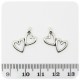 1 PZ - CIONDOLO METALLO CUORE - PENDENTE CHARM ARGENTO TIBETANO