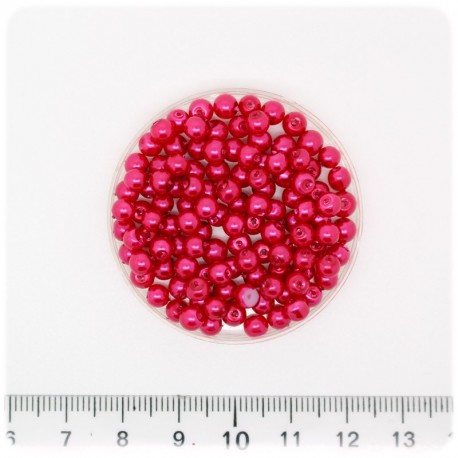 100 PZ - PERLE 4 MM CHERRY - PERLINE TONDE VETRO CERATE
