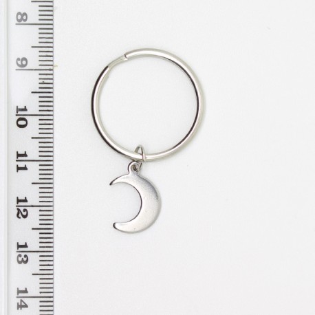 Idea Regalo PORTACHIAVI gadget Accessorio LUNA Acciaio INOX Charm Borsa