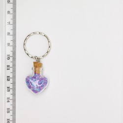 Idea Regalo PORTACHIAVI Gadget Accessorio CUORE Vetro Microperle Charm Borsa