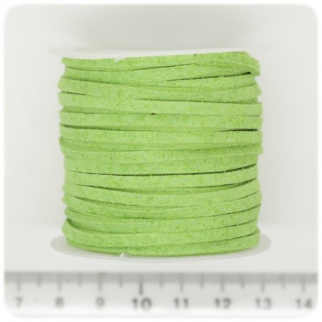 5 MT - ALCANTARA VERDE 3X2 MM - FILO SCAMOSCIATO BASE BRACCIALETTI E COLLANE