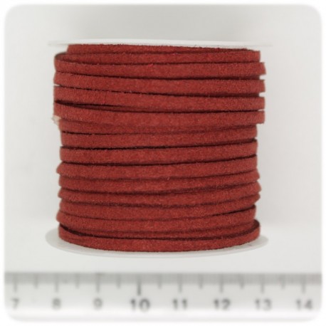 5 MT - ALCANTARA BORDEAUX 3X2 MM - FILO SCAMOSCIATO BASE BRACCIALETTI E COLLANE