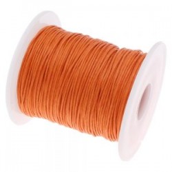 5 MT - FILO ARANCIONE - WIRE COTONE CERATO 1 MM PER COLLANE E BRACCIALETTI