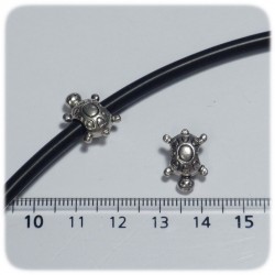 10 PZ - PERLE PERLINE FORO LARGO METALLO - TARTARUGA