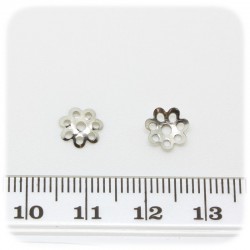 100 PZ - COPPETTA COPRIPERLA TRAFORATA 8 MM - METALLO