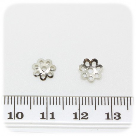 100 PZ - COPPETTA COPRIPERLA TRAFORATA 8 MM - METALLO
