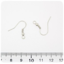 100 PZ - MONACHELLE METALLO - BASE ORECCHINI UNCINO 18 MM