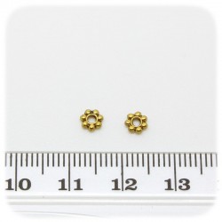 50 PZ - DISTANZIATORE BIGIOTTERIA - DISTANZIALE FIORE 4 MM - ORO