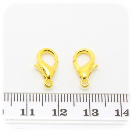 20 PZ - CHIUSURA ORO 14 MM - MINUTERIA MOSCHETTONE COLLANE E BRACCIALI BIJOUX