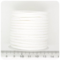5 MT - ALCANTARA BIANCO 3X2 MM - FILO SCAMOSCIATO BASE BRACCIALETTI E COLLANE