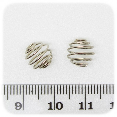30 PZ - GABBIA METALLO - ACCESSORI PER PENDENTI SPIRALE METALLO PER PERLINE