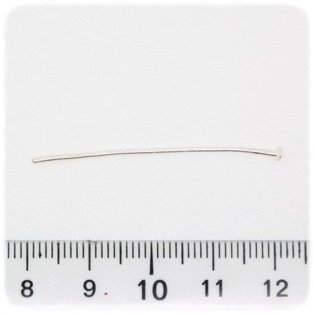 100 PZ - CHIODINI ARGENTO 40 MM - SPILLI TESTA PIATTA T