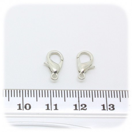20 PZ - CHIUSURA METALLO 12 MM - MINUTERIA MOSCHETTONE COLLANE E BRACCIALI BIJOUX