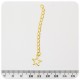 2 PZ - ALLUNGO ORO BRACCIALE - CATENA MAGLIE TWIST CON TERMINALE STELLA IN METALLO