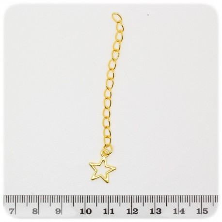 2 PZ - ALLUNGO ORO BRACCIALE - CATENA MAGLIE TWIST CON TERMINALE STELLA IN METALLO